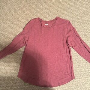 Rose blush color, long sleeve basic cotton, size large